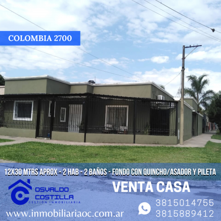 Venta hermosa casa  esquina en Colombia al 2700