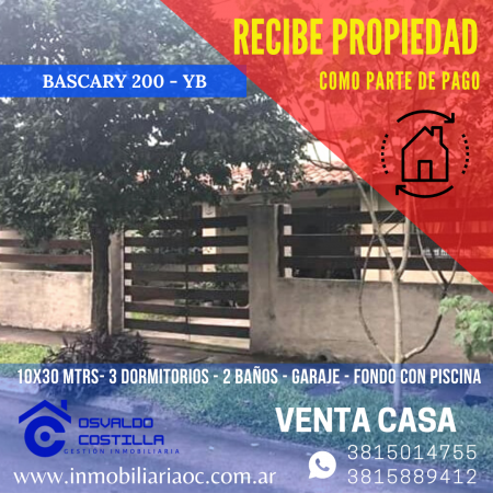 Venta Casa 3 hab. en Psje Bascary  al 200 Yerba Buena 