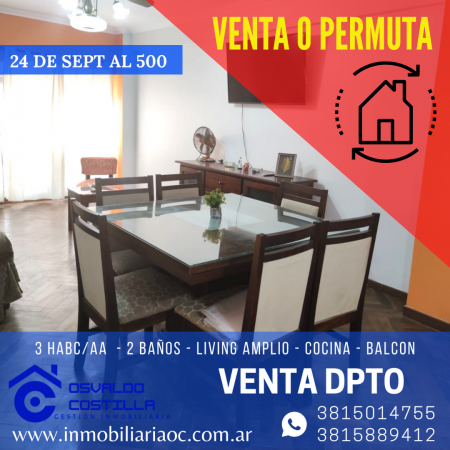 venta de Dpto de 3 hab ubicado en 24 de Sept al al 500