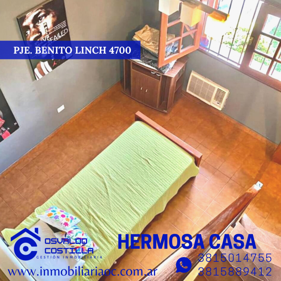 VENTA HERMOSA CASA  PJE. BENITO LYNCH 4700