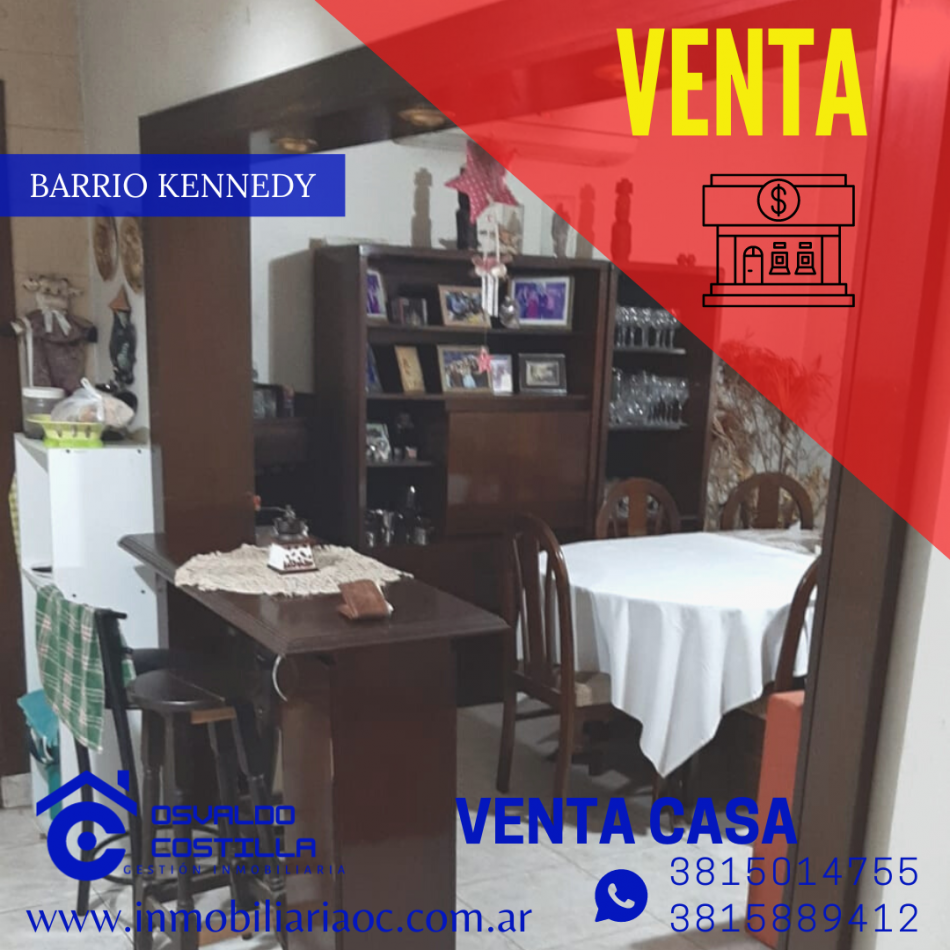En venta casa de 3 hab. en Barrio Kennedy.