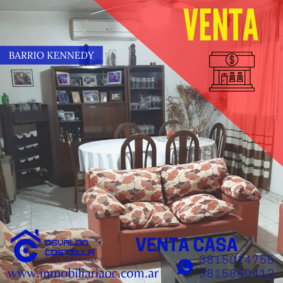 En venta casa de 3 hab. en Barrio Kennedy.