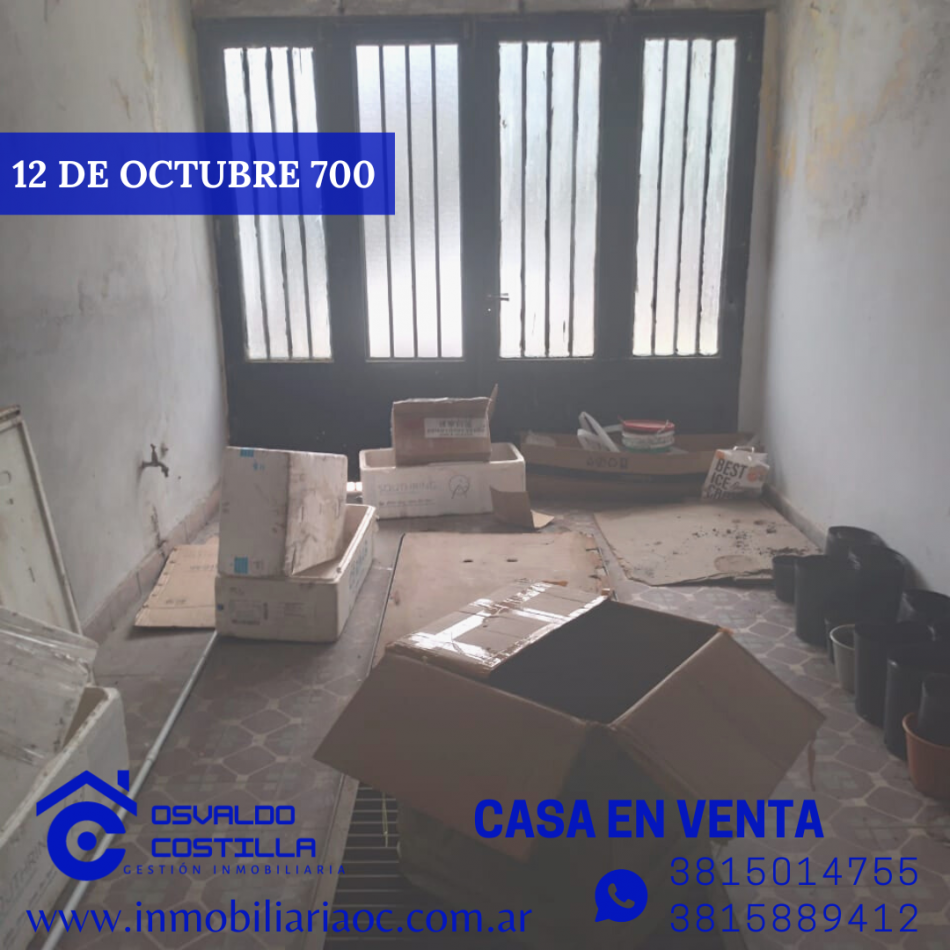 EN VENTA CASA 12 DE OCTUBRE 700. OPORTUNIDAD!!!