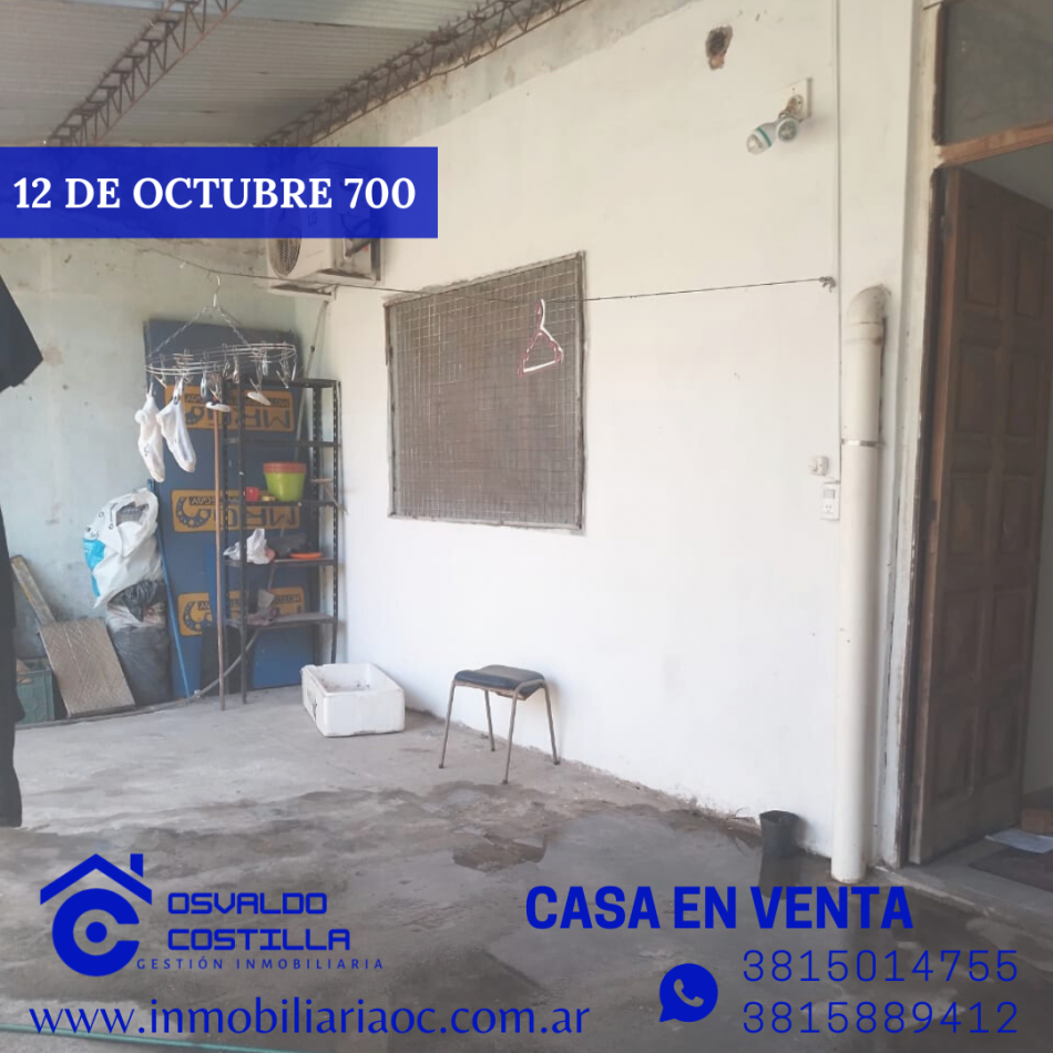 EN VENTA CASA 12 DE OCTUBRE 700. OPORTUNIDAD!!!