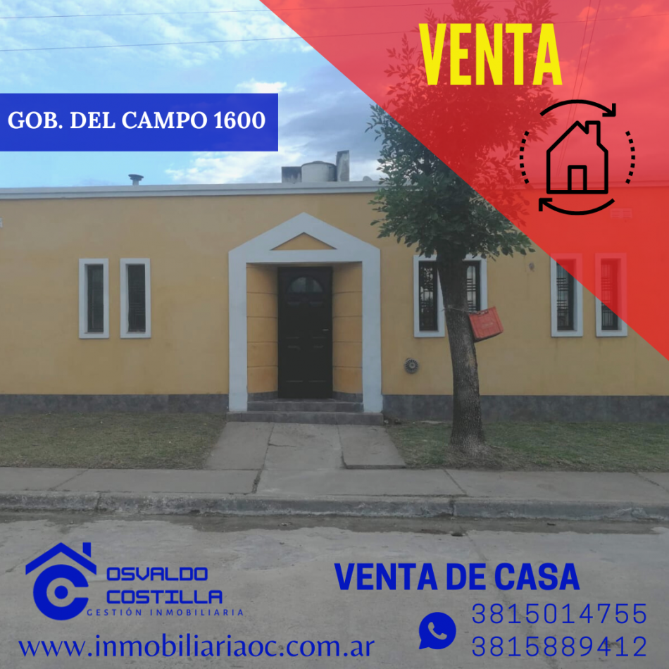 Venta de Hermosa casa alt. Gobernador del campo 1600