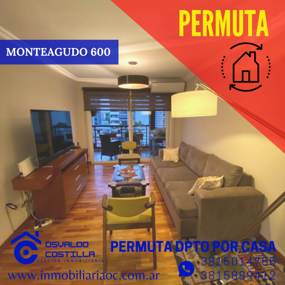 Permuto por casa hermoso dpto. ubicado en Monteagudo al 600