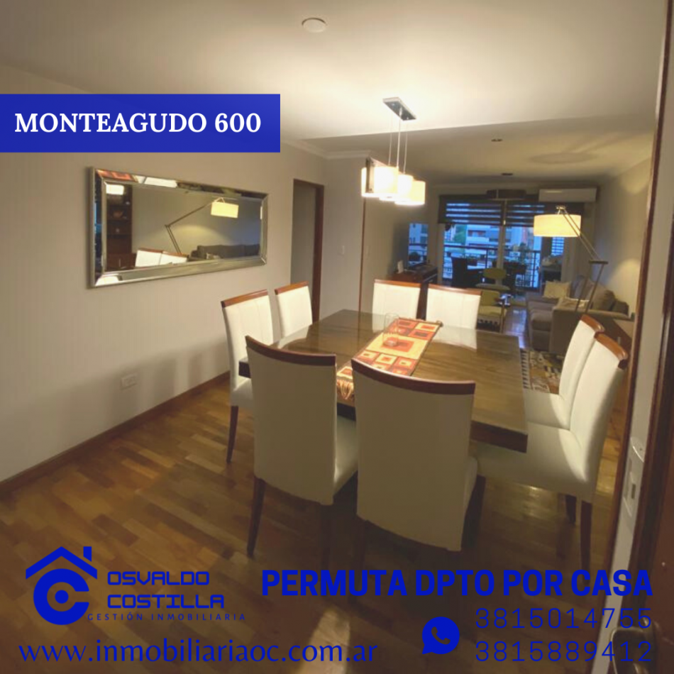 Permuto por casa hermoso dpto. ubicado en Monteagudo al 600