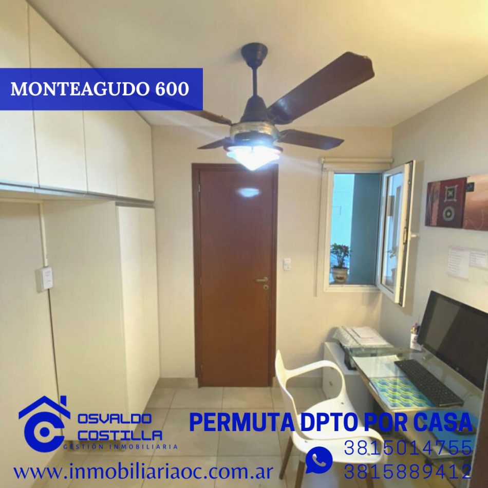 Permuto por casa hermoso dpto. ubicado en Monteagudo al 600