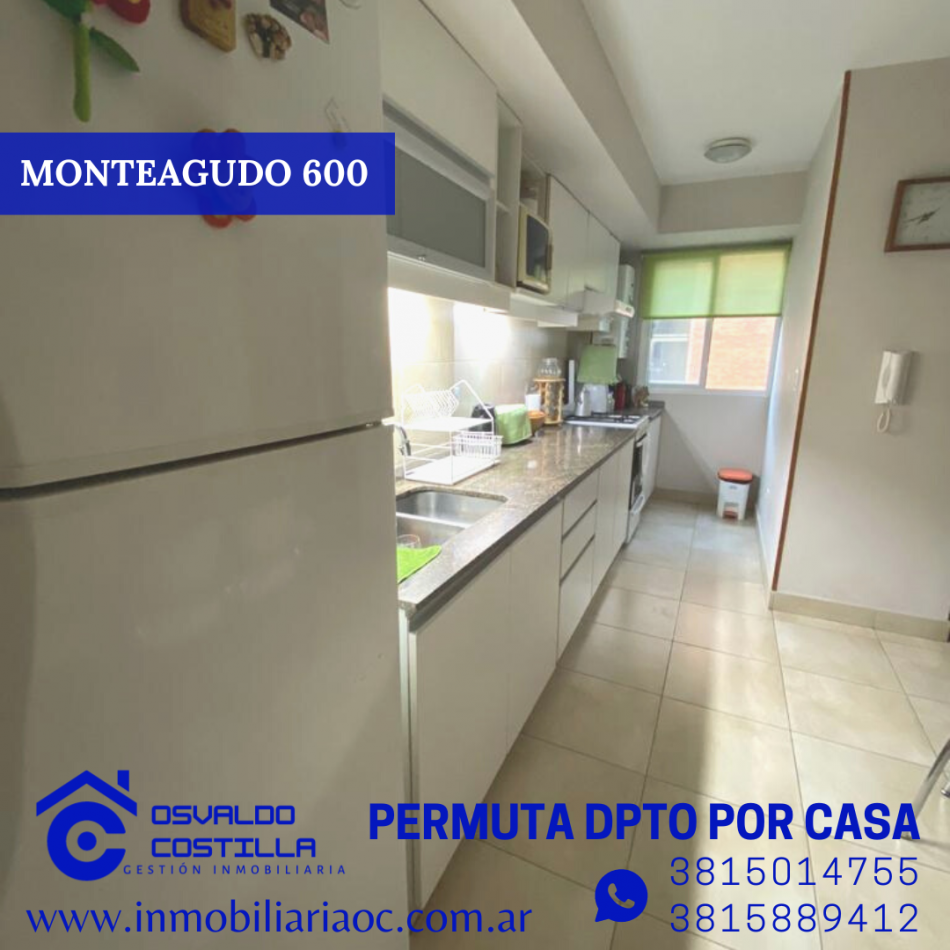 Permuto por casa hermoso dpto. ubicado en Monteagudo al 600