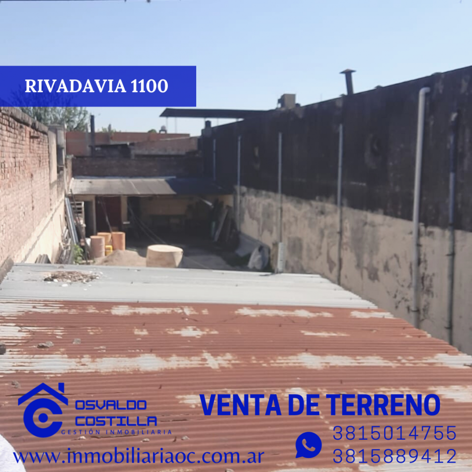 VENTA TERRENO RIVADAVIA 1100