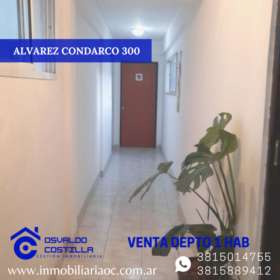 OPORTUNIDAD! DPTO DE 1 HAB UBICADO ALVAREZ CONDARCO AL 300