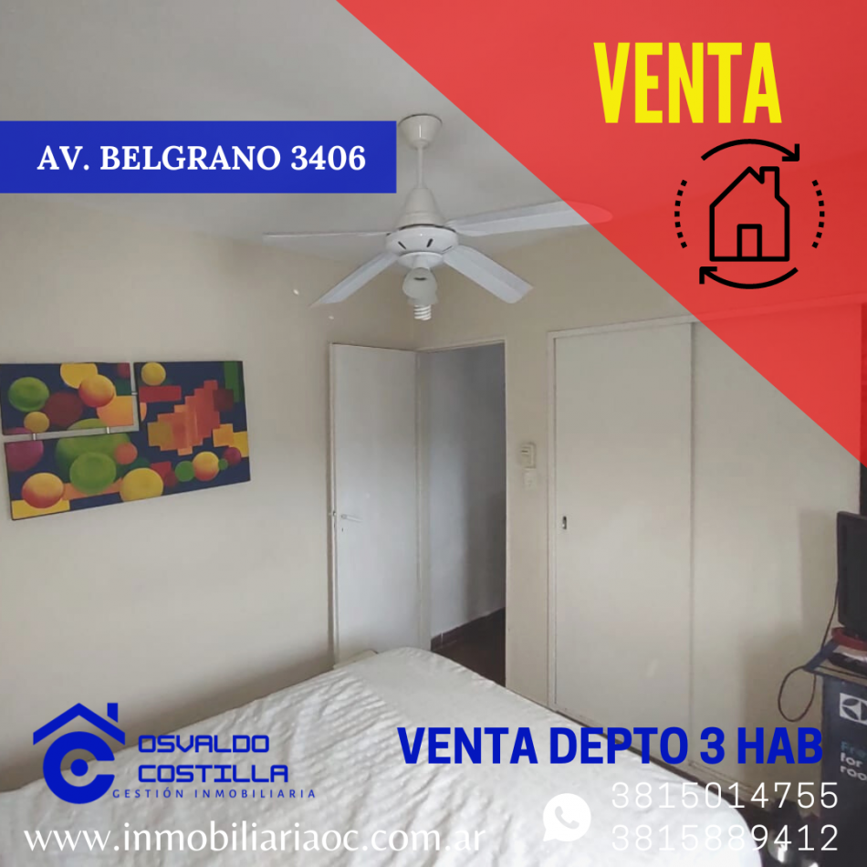 VENTA DPTO 3 HAB AV BELGRANO 3400