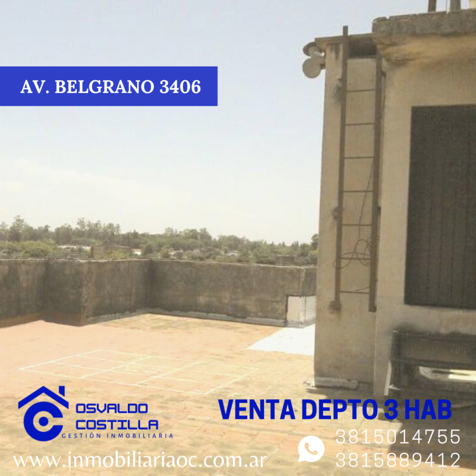 VENTA DPTO 3 HAB AV BELGRANO 3400
