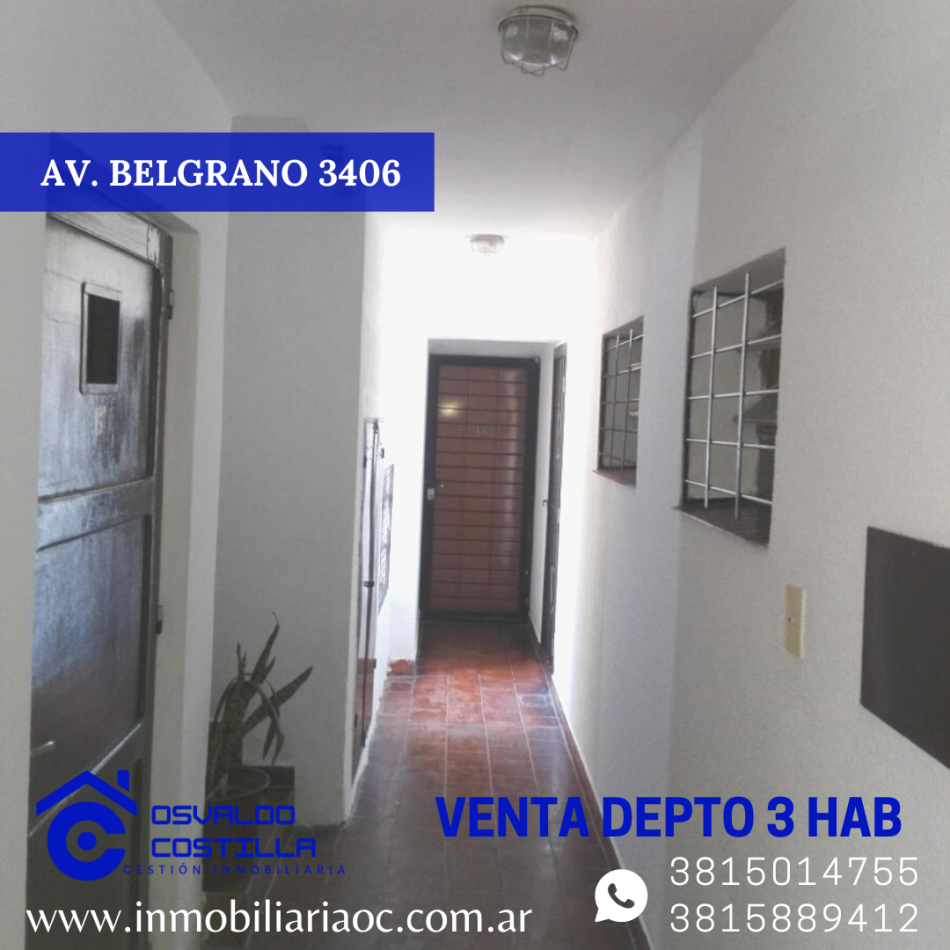 VENTA DPTO 3 HAB AV BELGRANO 3400