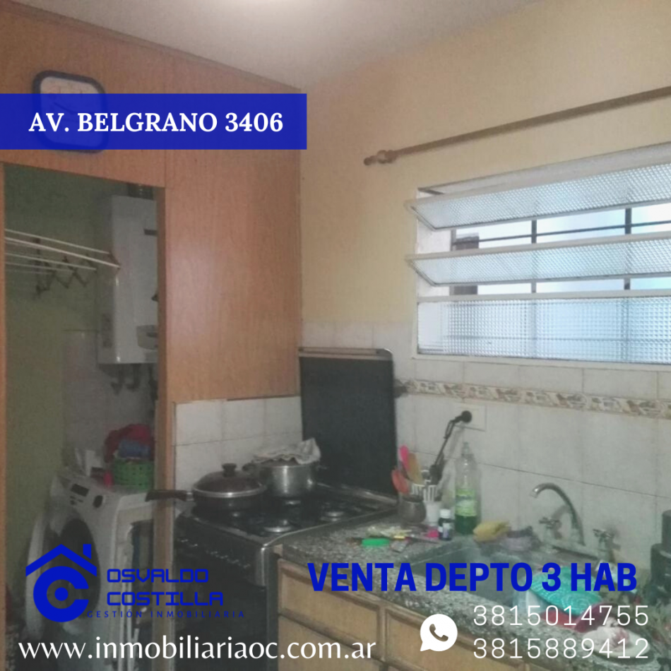 VENTA DPTO 3 HAB AV BELGRANO 3400