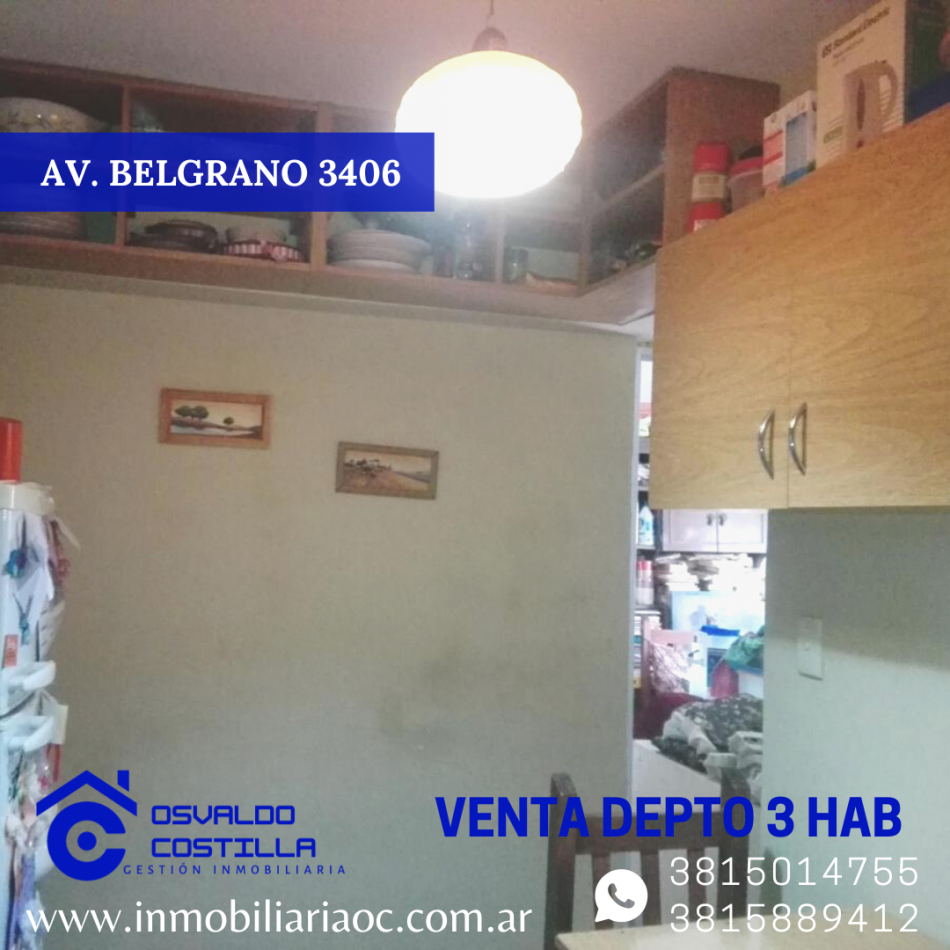 VENTA DPTO 3 HAB AV BELGRANO 3400