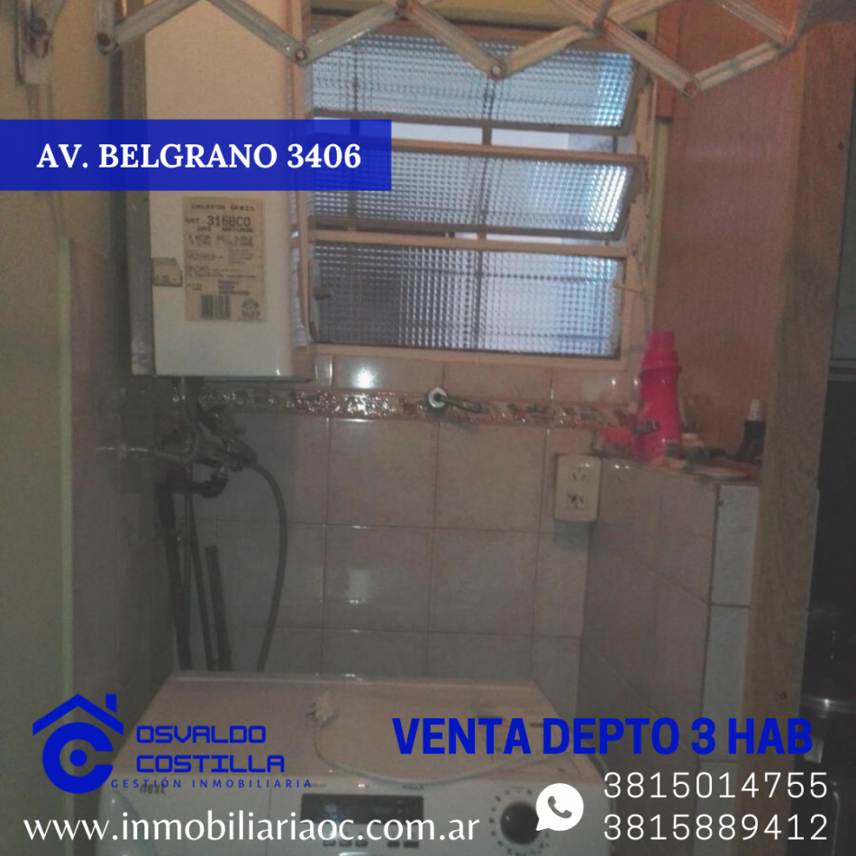 VENTA DPTO 3 HAB AV BELGRANO 3400