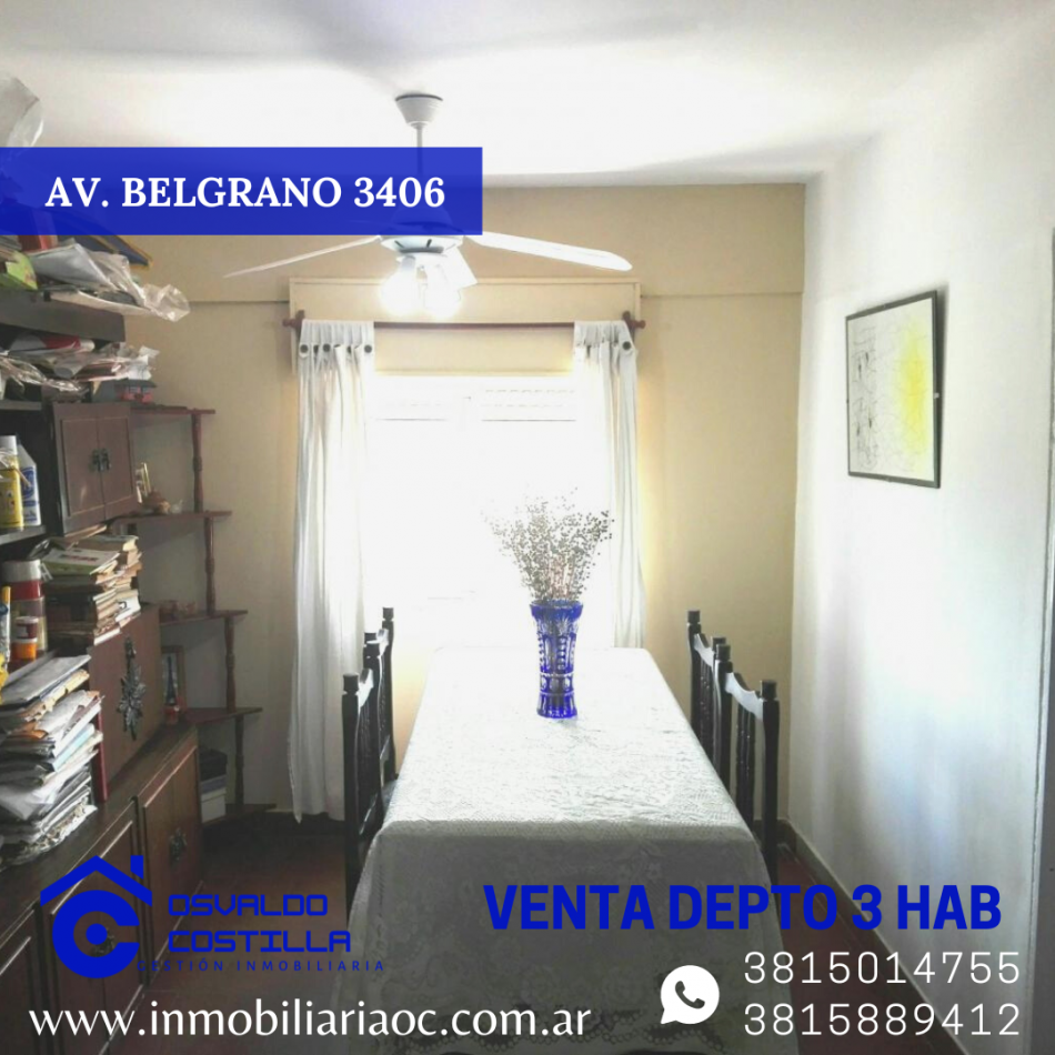 VENTA DPTO 3 HAB AV BELGRANO 3400